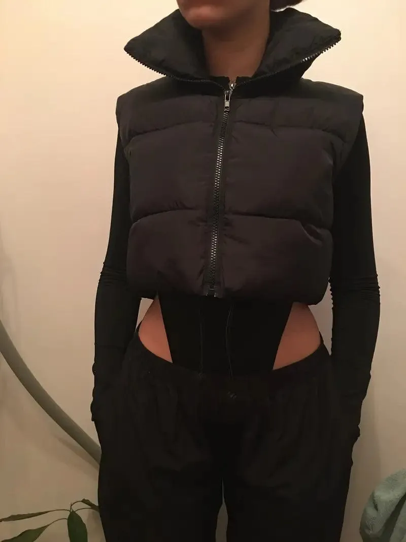 Black Quilted Vest