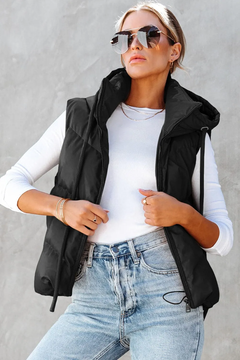 Black Quilted Vest