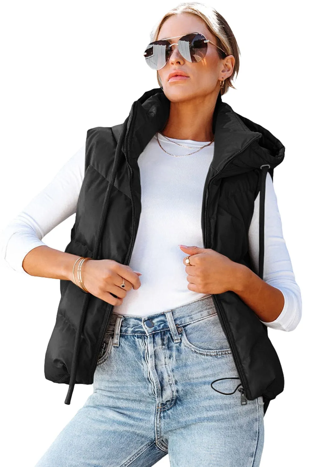 Black Quilted Vest
