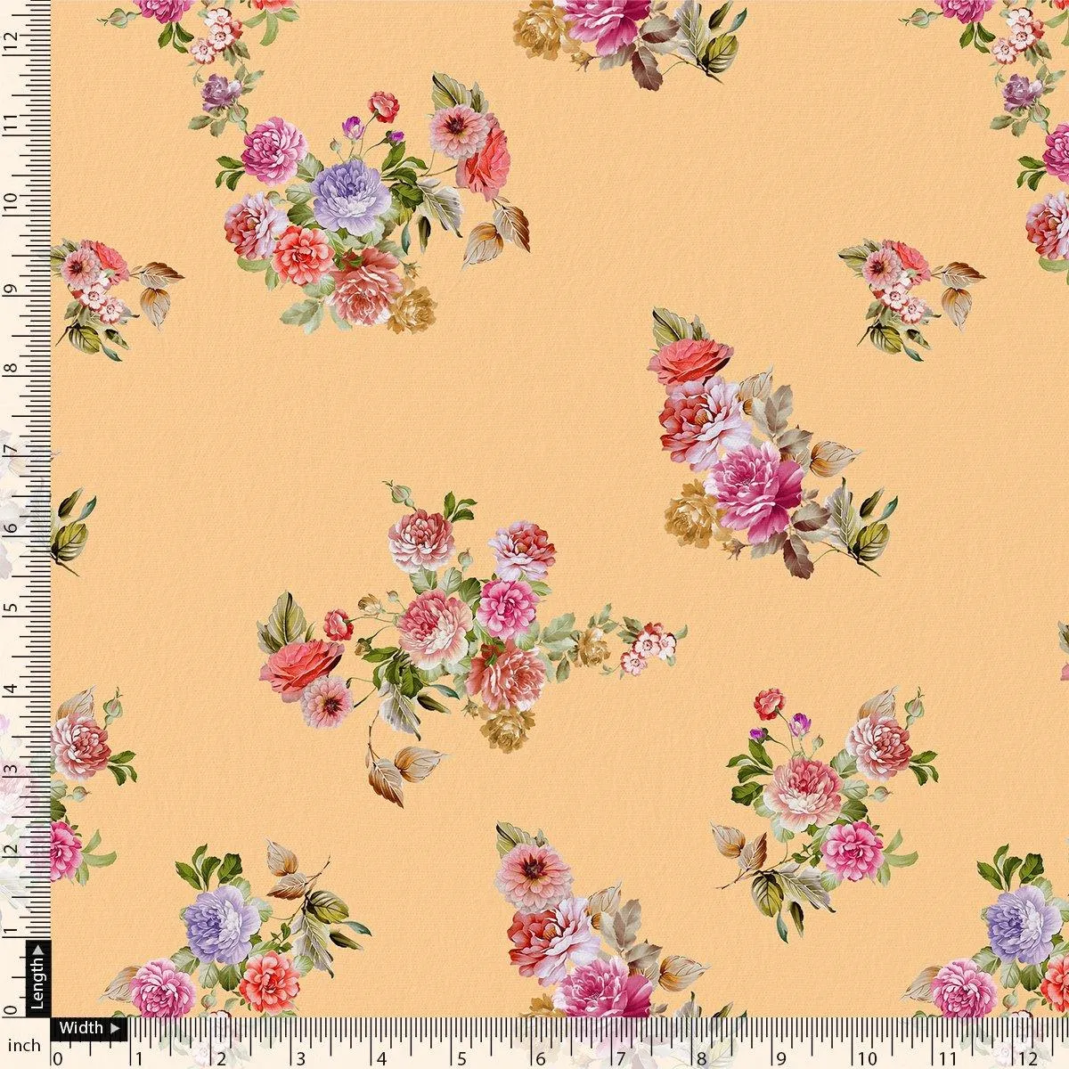 Bloom Pink Forest Flower Digital Printed Fabric - Muslin