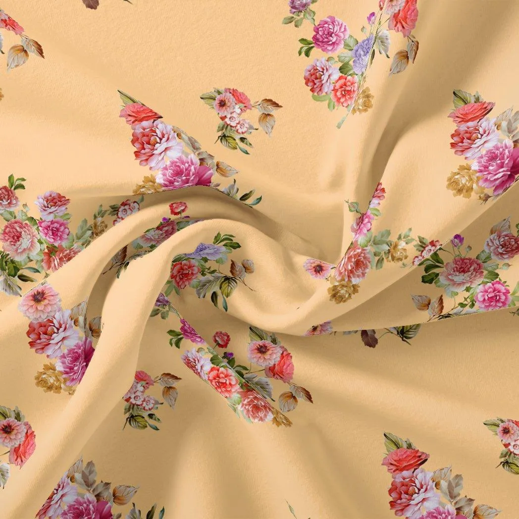 Bloom Pink Forest Flower Digital Printed Fabric - Muslin