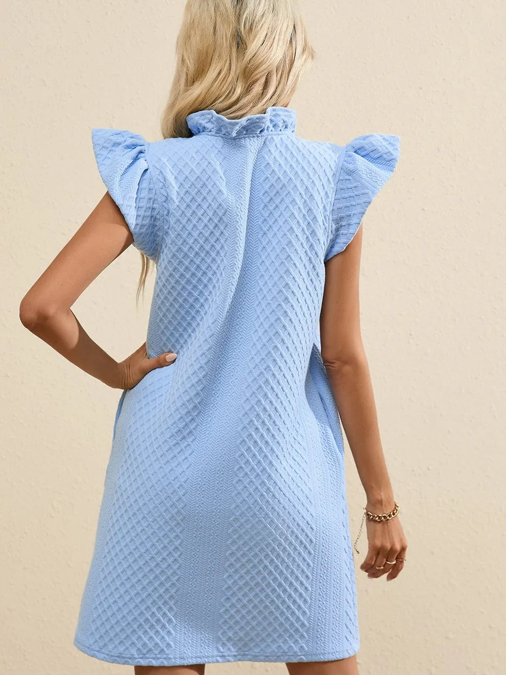 Blue Mini Dress with Pockets