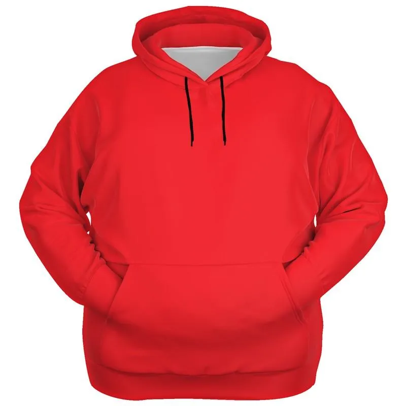 Bright Red Hoodie | Unisex | with PLUS sizes | Bright Pure Red | C0M100Y100K0