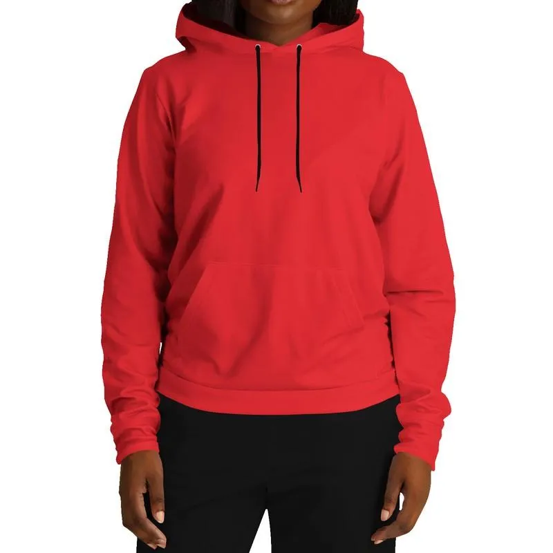 Bright Red Hoodie | Unisex | with PLUS sizes | Bright Pure Red | C0M100Y100K0