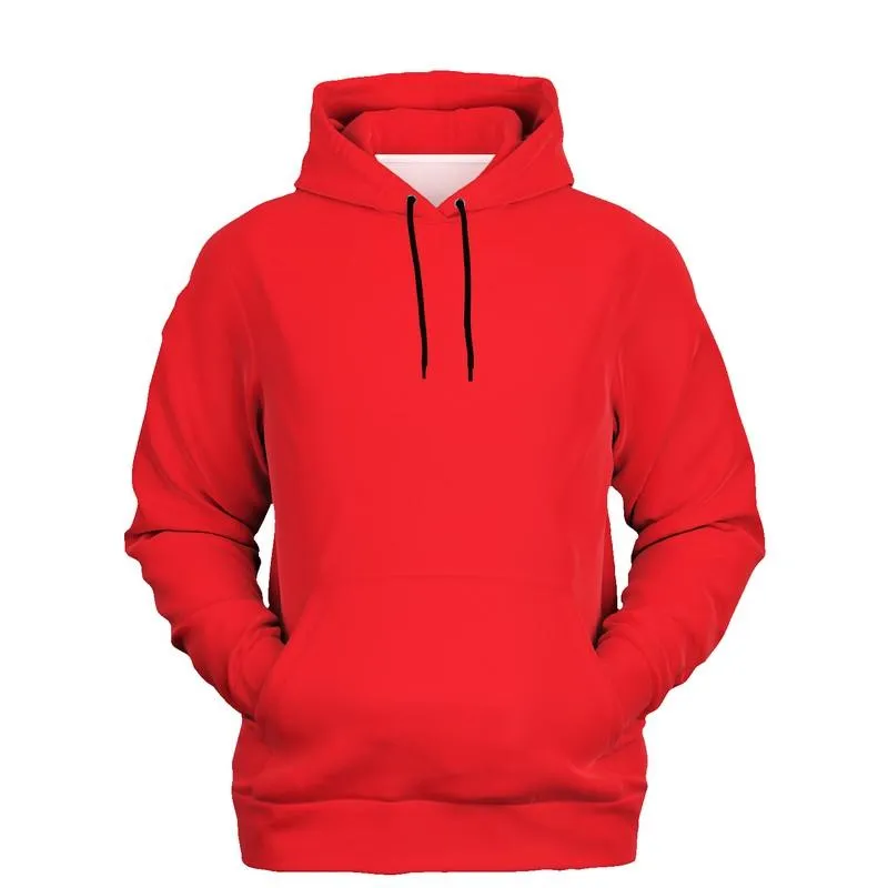 Bright Red Hoodie | Unisex | with PLUS sizes | Bright Pure Red | C0M100Y100K0