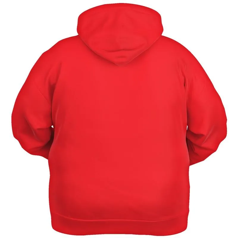 Bright Red Hoodie | Unisex | with PLUS sizes | Bright Pure Red | C0M100Y100K0