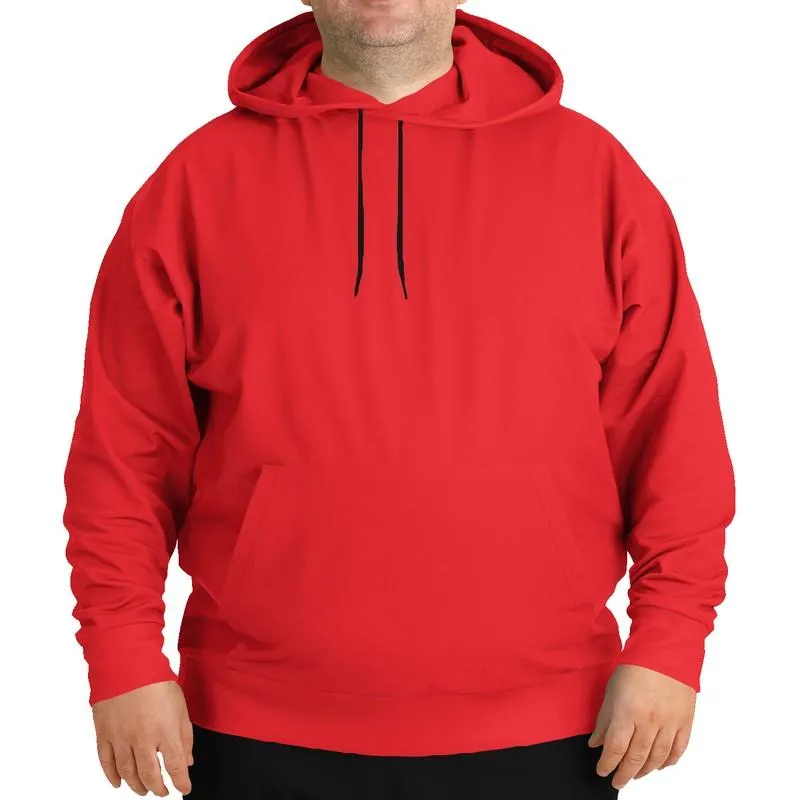 Bright Red Hoodie | Unisex | with PLUS sizes | Bright Pure Red | C0M100Y100K0