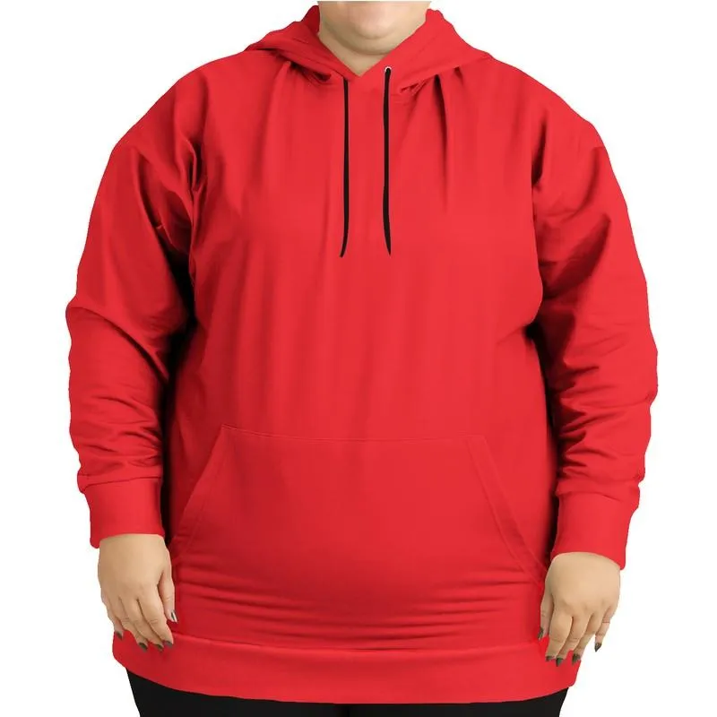 Bright Red Hoodie | Unisex | with PLUS sizes | Bright Pure Red | C0M100Y100K0