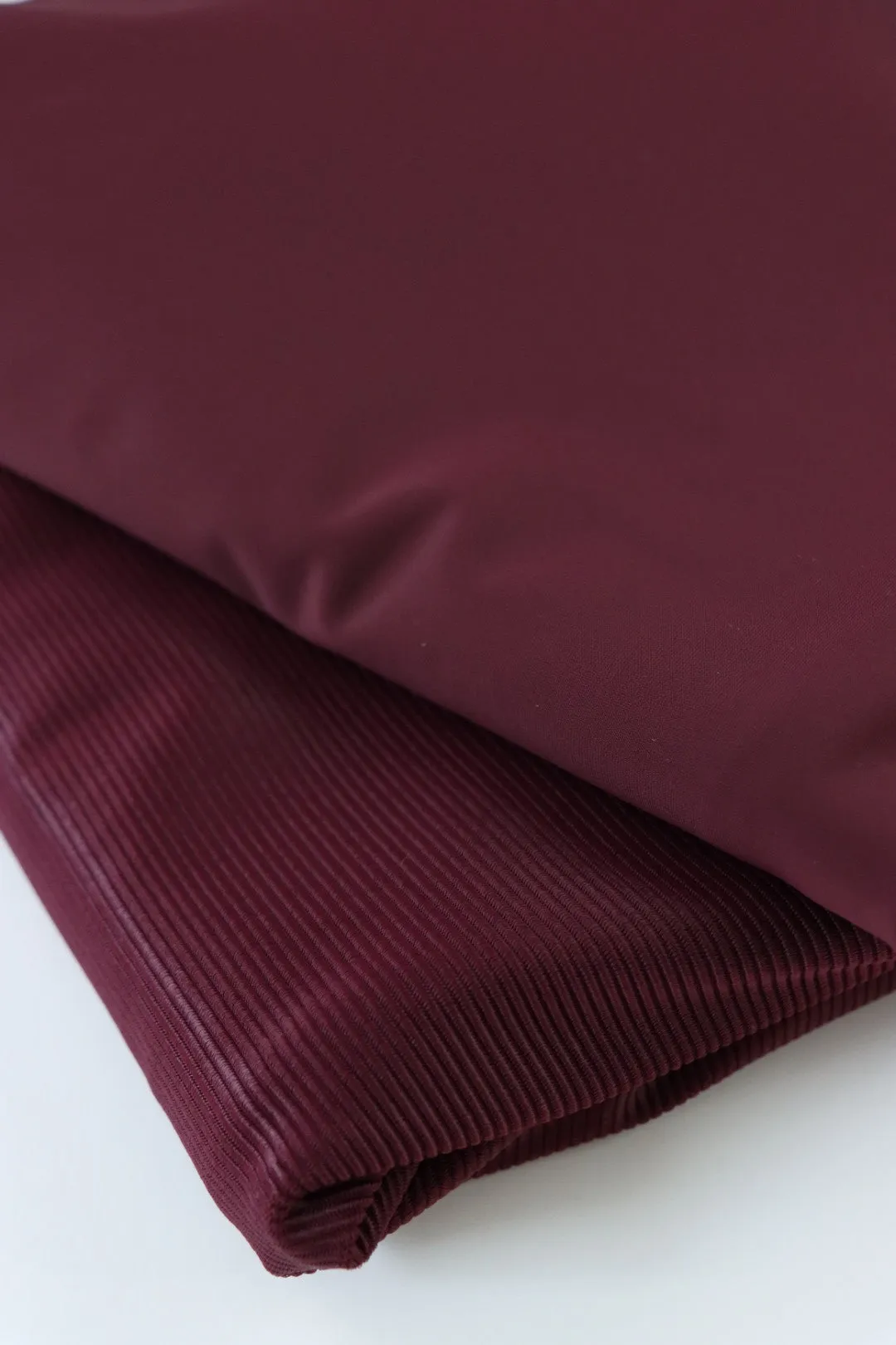 Burgundy Ribbed Polyester Spandex Tricot