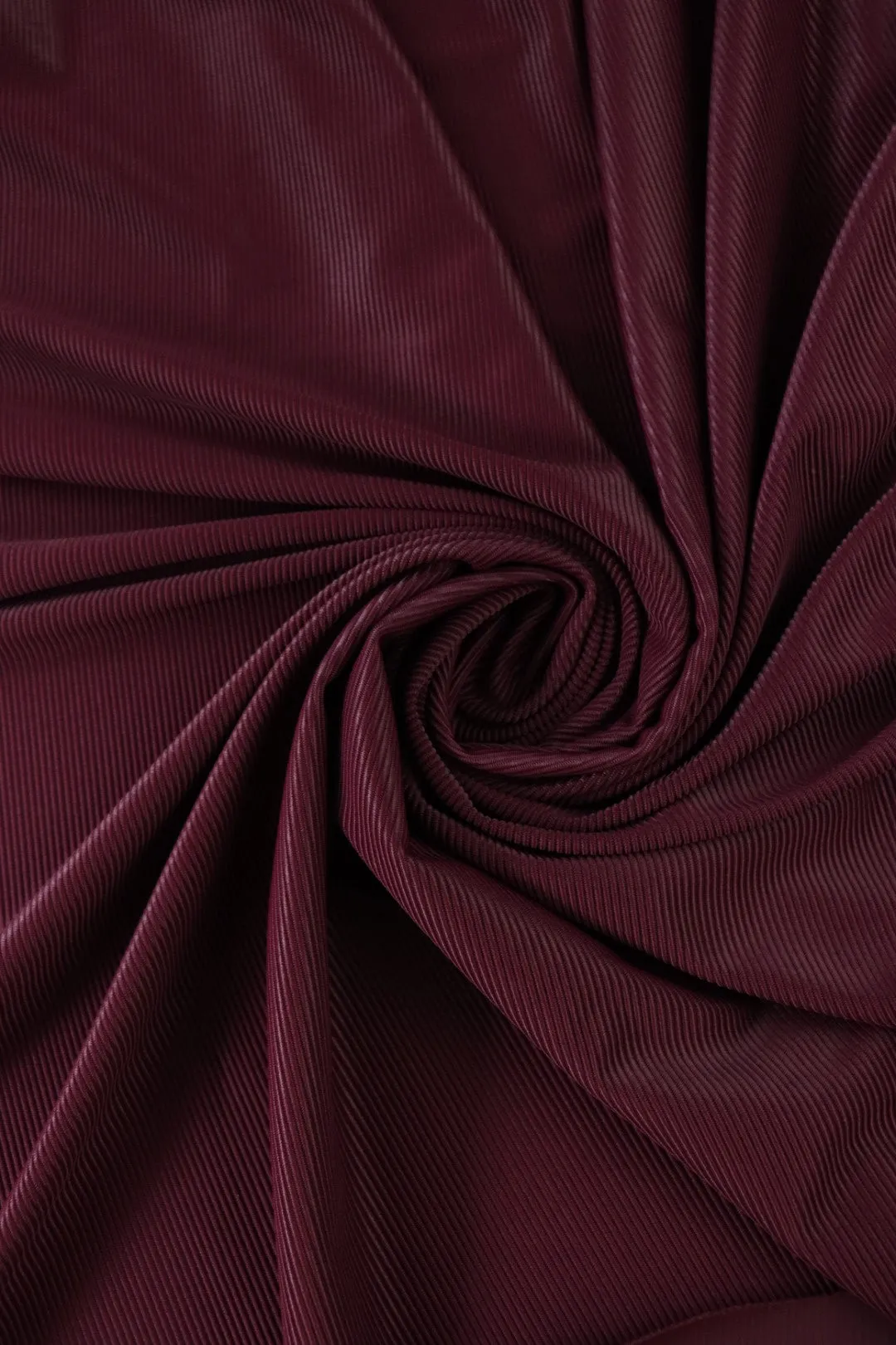 Burgundy Ribbed Polyester Spandex Tricot