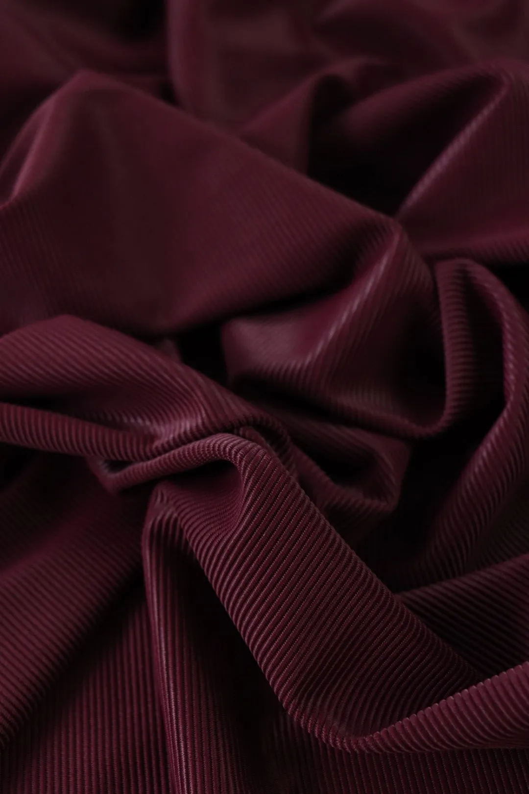 Burgundy Ribbed Polyester Spandex Tricot