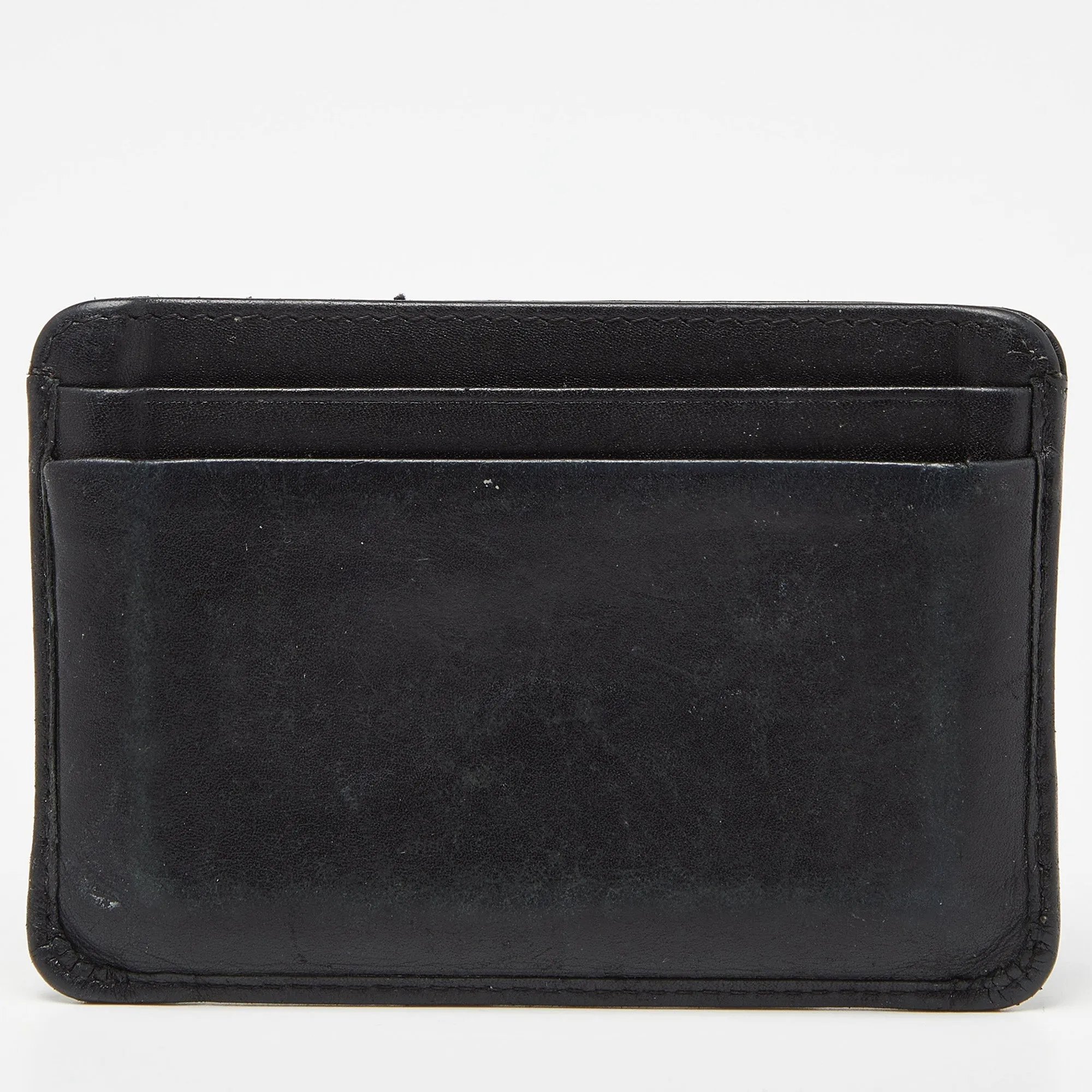 CHANEL Black Quilted Leather Cambon Ligne Card Holder