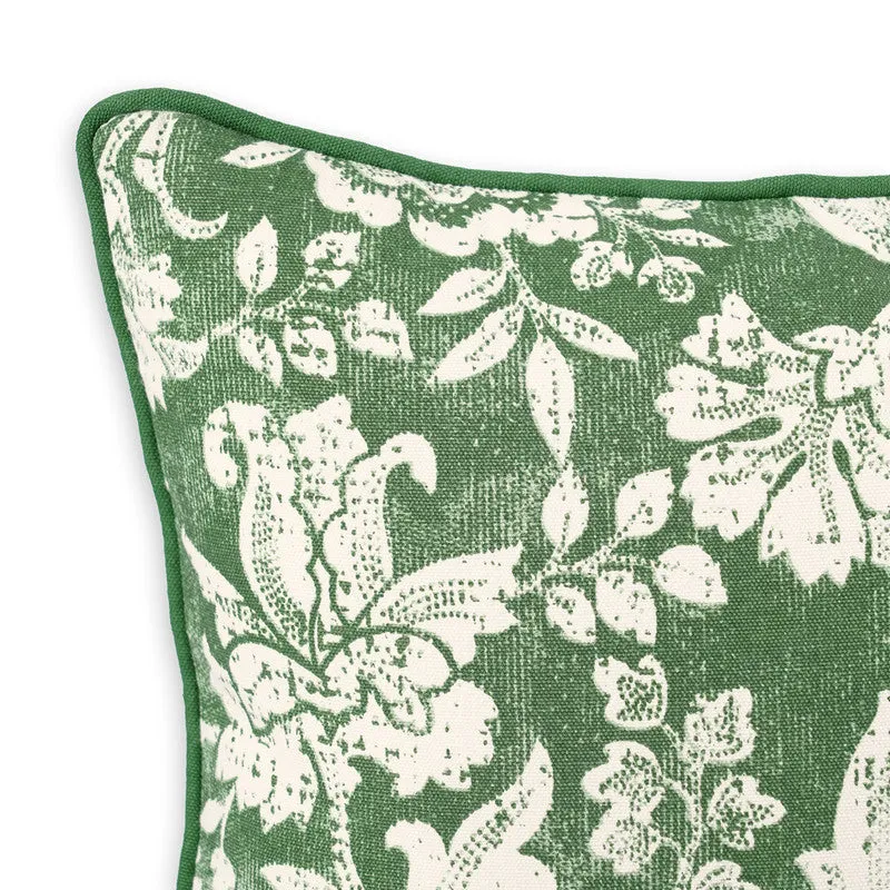 Cotton Cushion Cover | Dominoterie Floral Print | Green