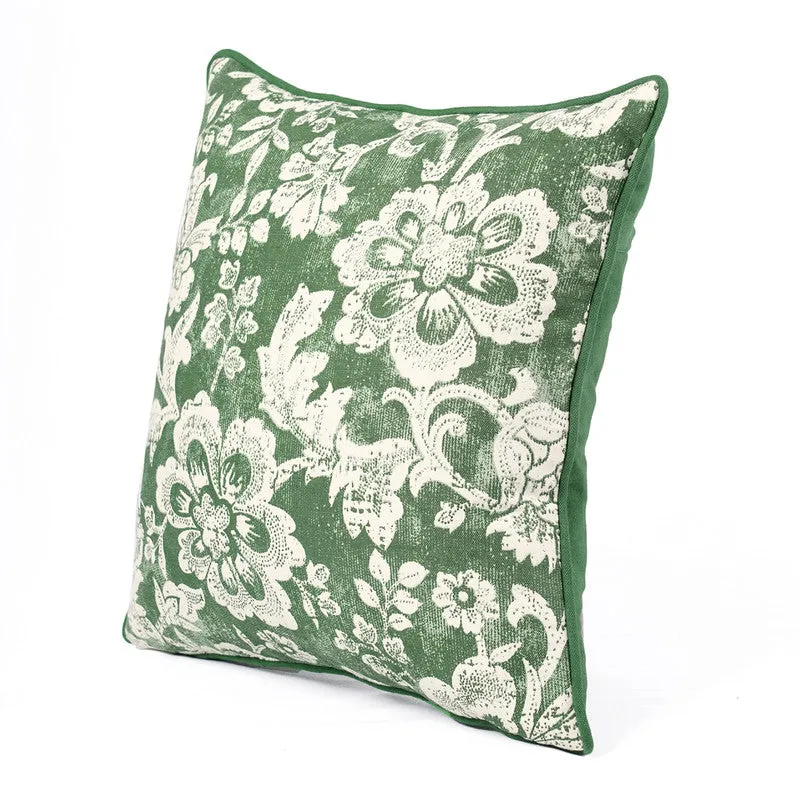 Cotton Cushion Cover | Dominoterie Floral Print | Green