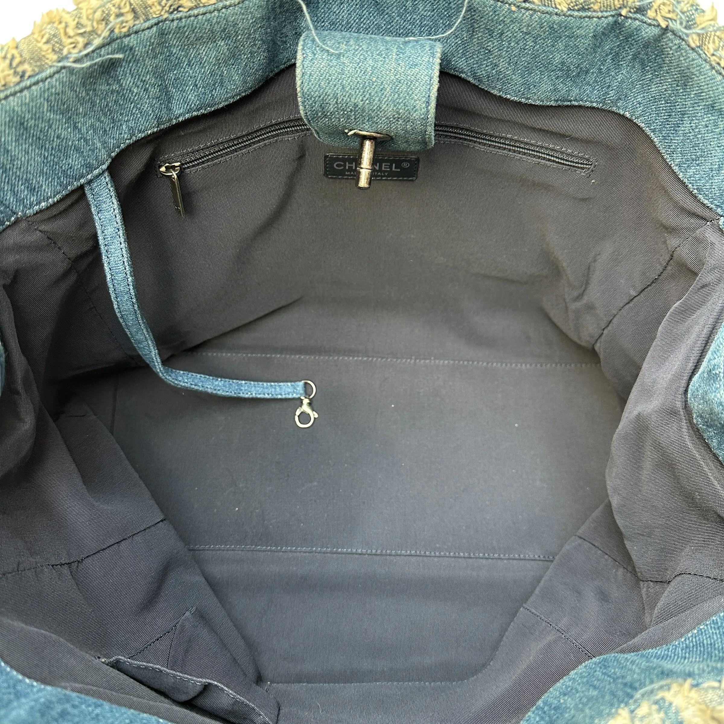 Denim Tote with Raw Hems