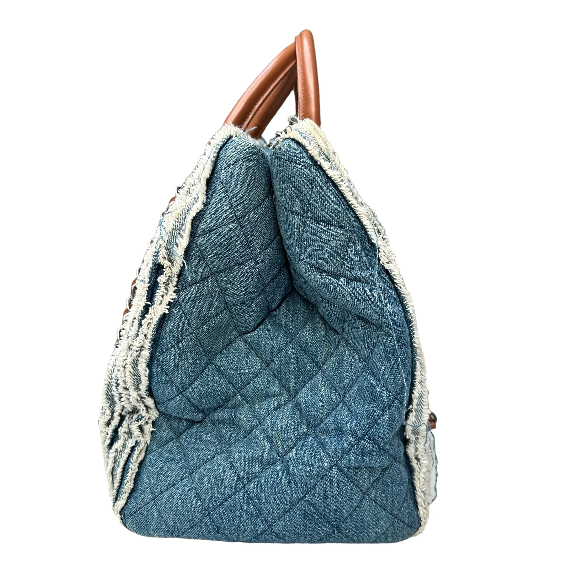 Denim Tote with Raw Hems