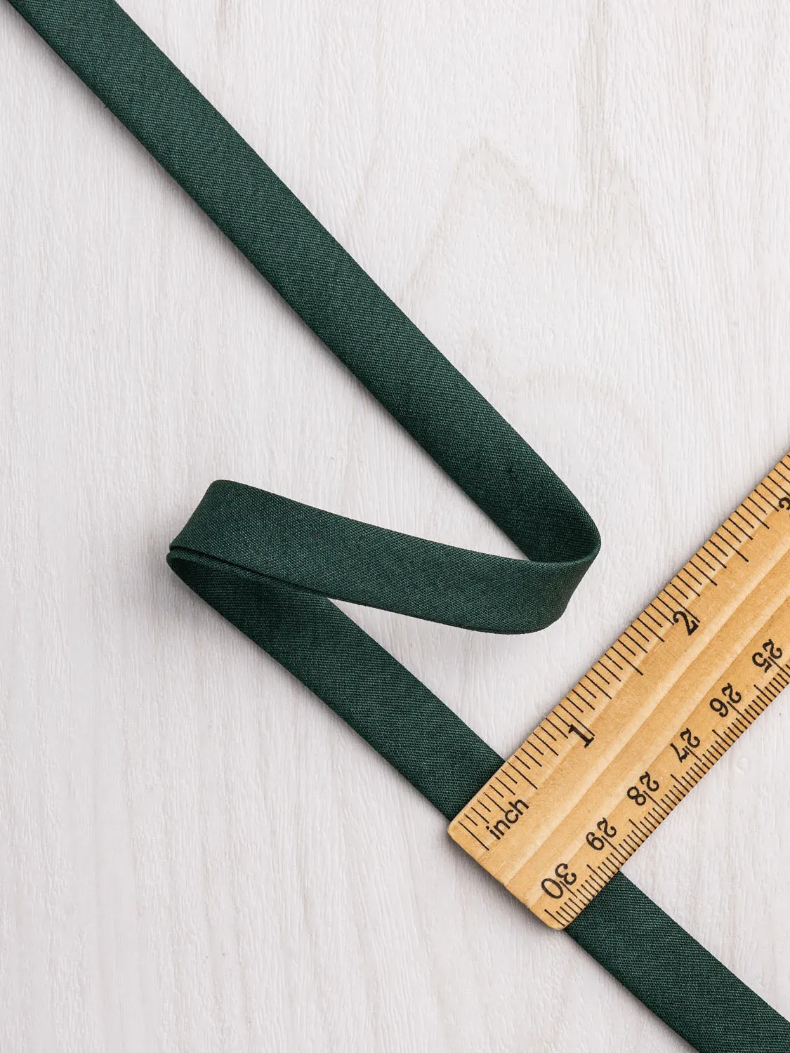 Double-Fold Cotton Poplin Bias Tape - 1/2" (13mm) wide - Forest