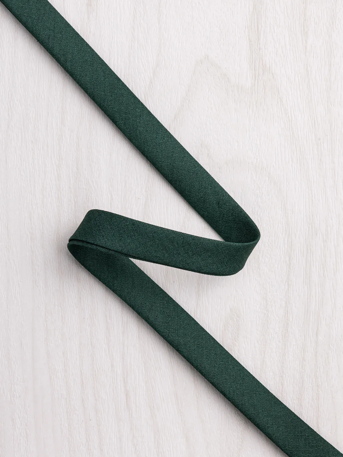 Double-Fold Cotton Poplin Bias Tape - 1/2" (13mm) wide - Forest