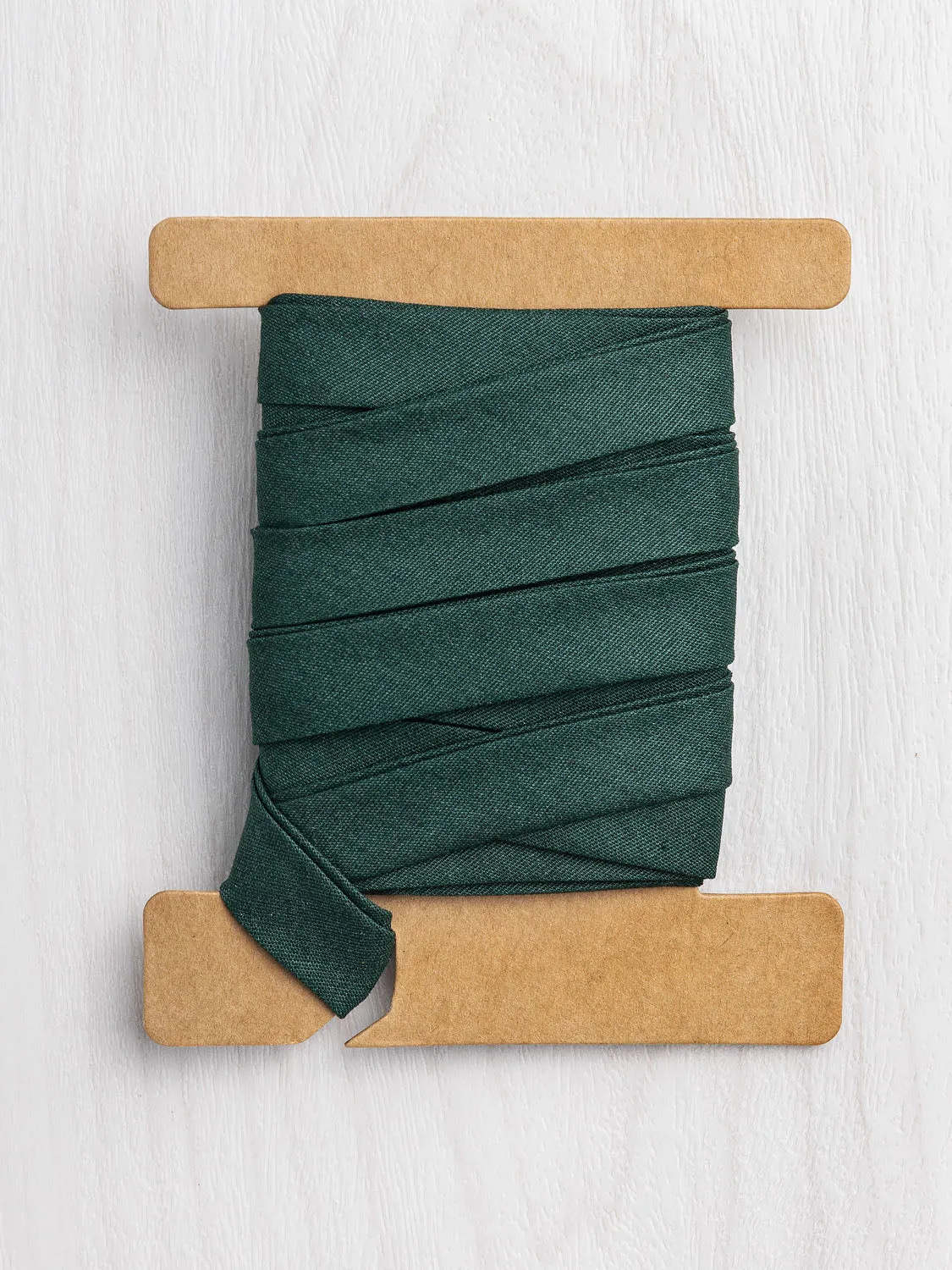 Double-Fold Cotton Poplin Bias Tape - 1/2" (13mm) wide - Forest