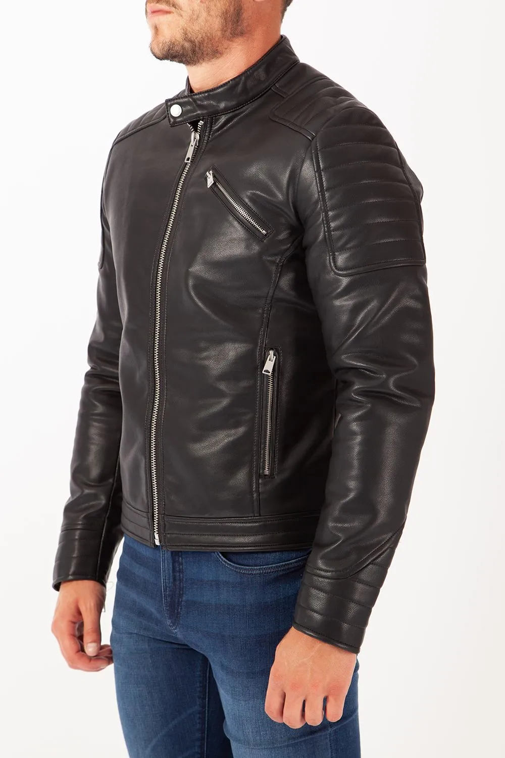 Empire Faux Leather Biker Jacket