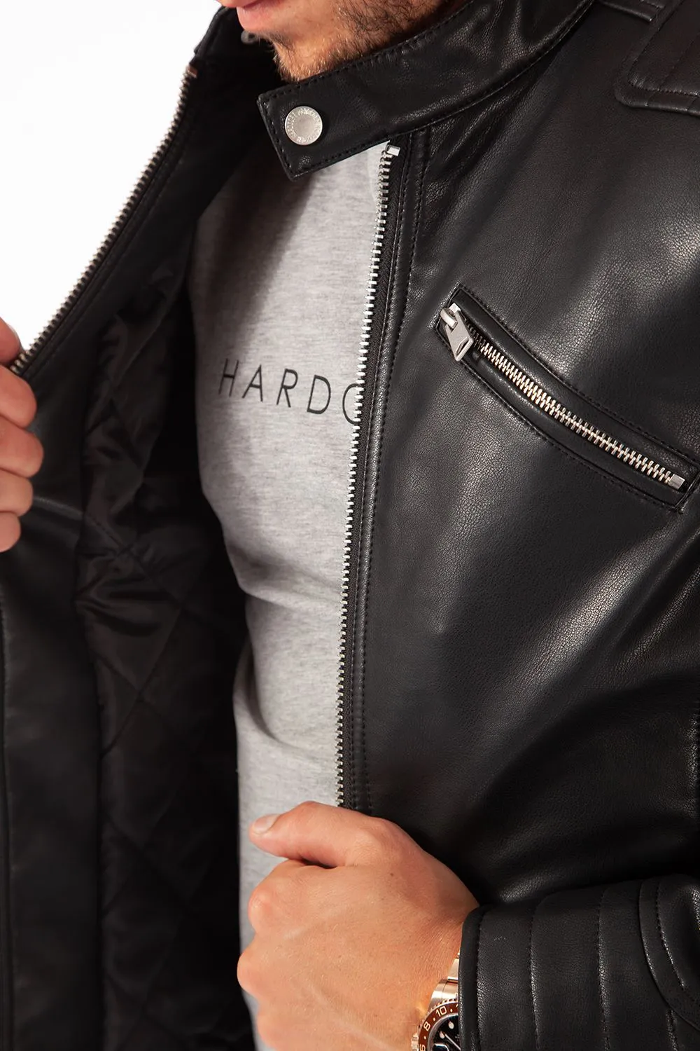 Empire Faux Leather Biker Jacket