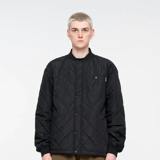 Flamed Not A Dot Quilted Zip up Jacket (Black)
