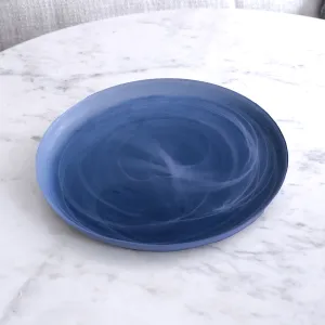 Glass New Orleans Swirl Medium Platter (Blue and White)
