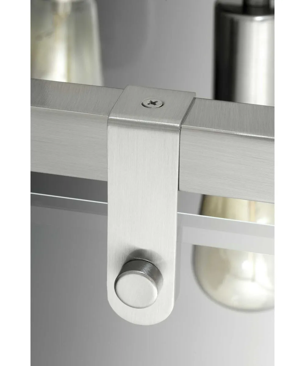 Glayse 5-Light Clear Glass Luxe Linear Chandelier Light Brushed Nickel