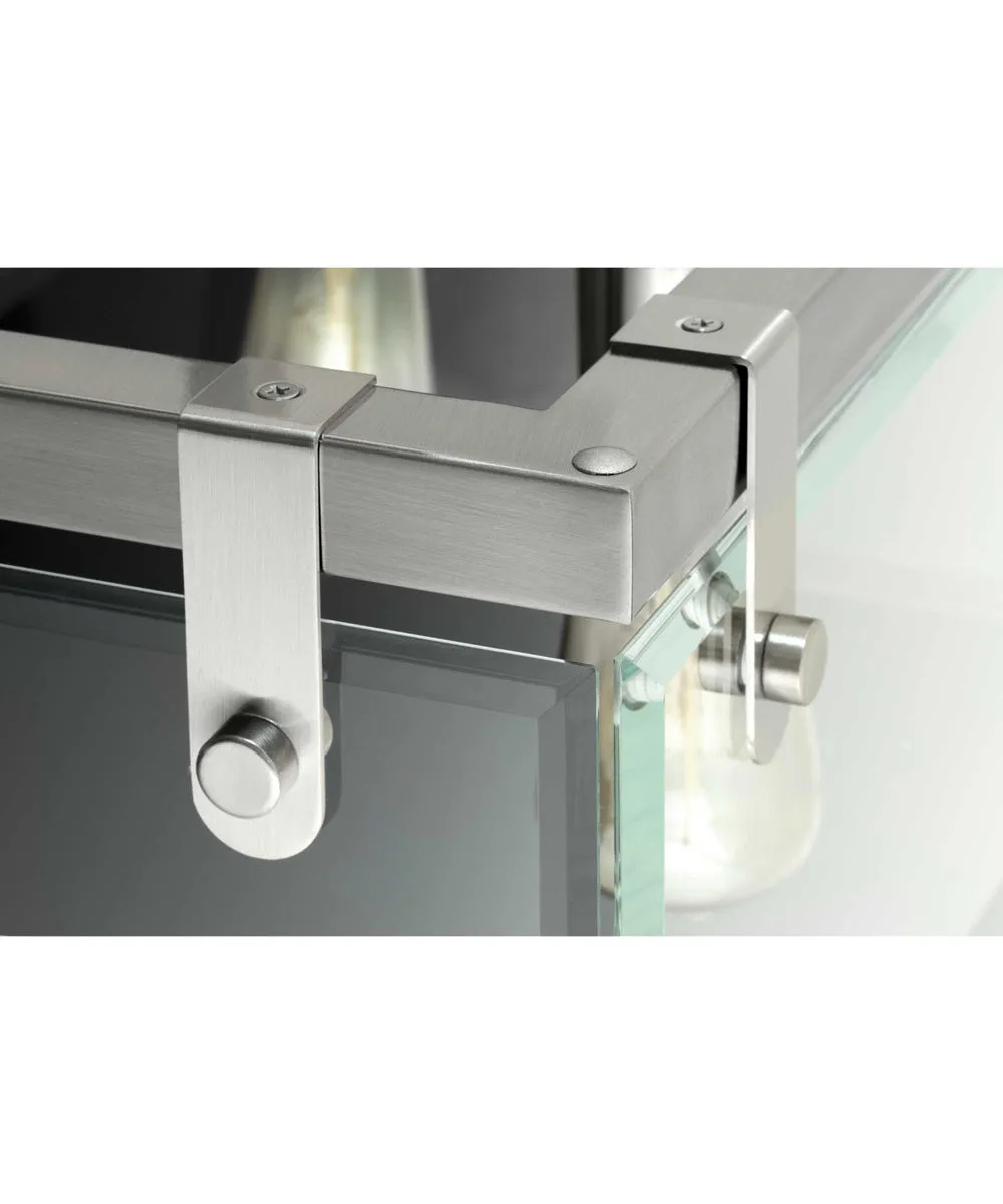 Glayse 5-Light Clear Glass Luxe Linear Chandelier Light Brushed Nickel
