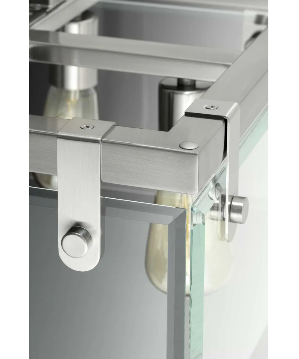 Glayse 5-Light Clear Glass Luxe Linear Chandelier Light Brushed Nickel
