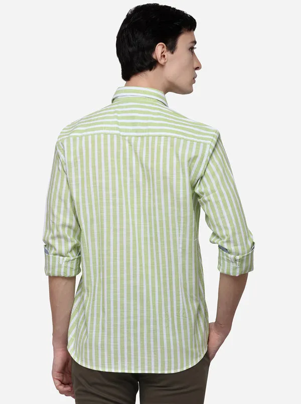 Green Tailored Fit Checked Casual Shirt | JadeBlue