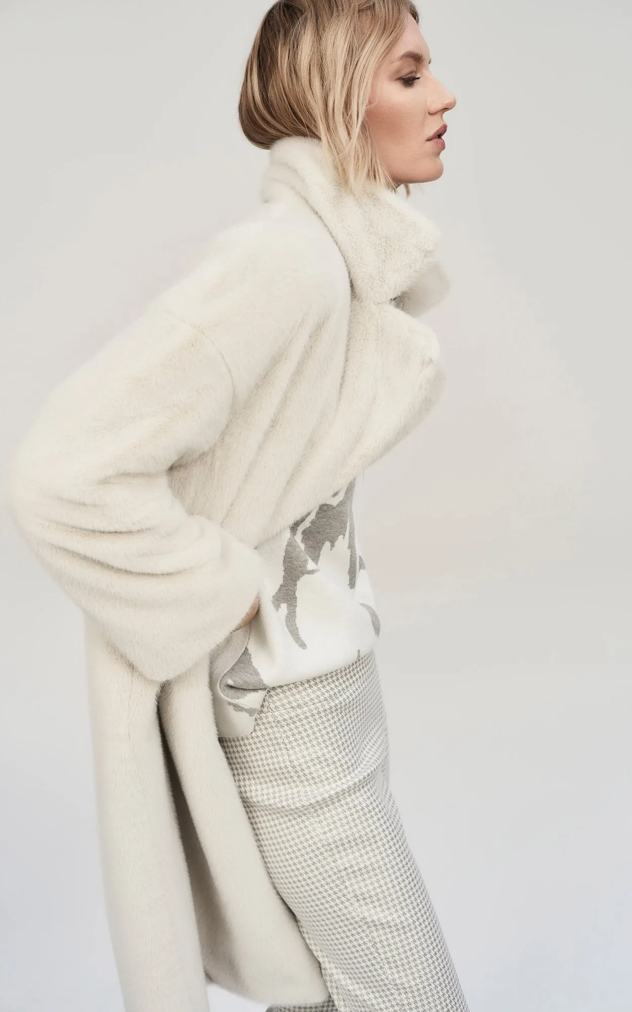 Joseph Ribkoff Faux Fur Coat 243902