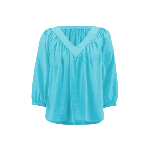 Joseph Ribkoff Top - Flowy V-Neck - Sea View - SIZE 8