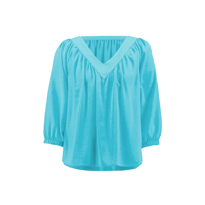 Joseph Ribkoff Top - Flowy V-Neck - Sea View - SIZE 8