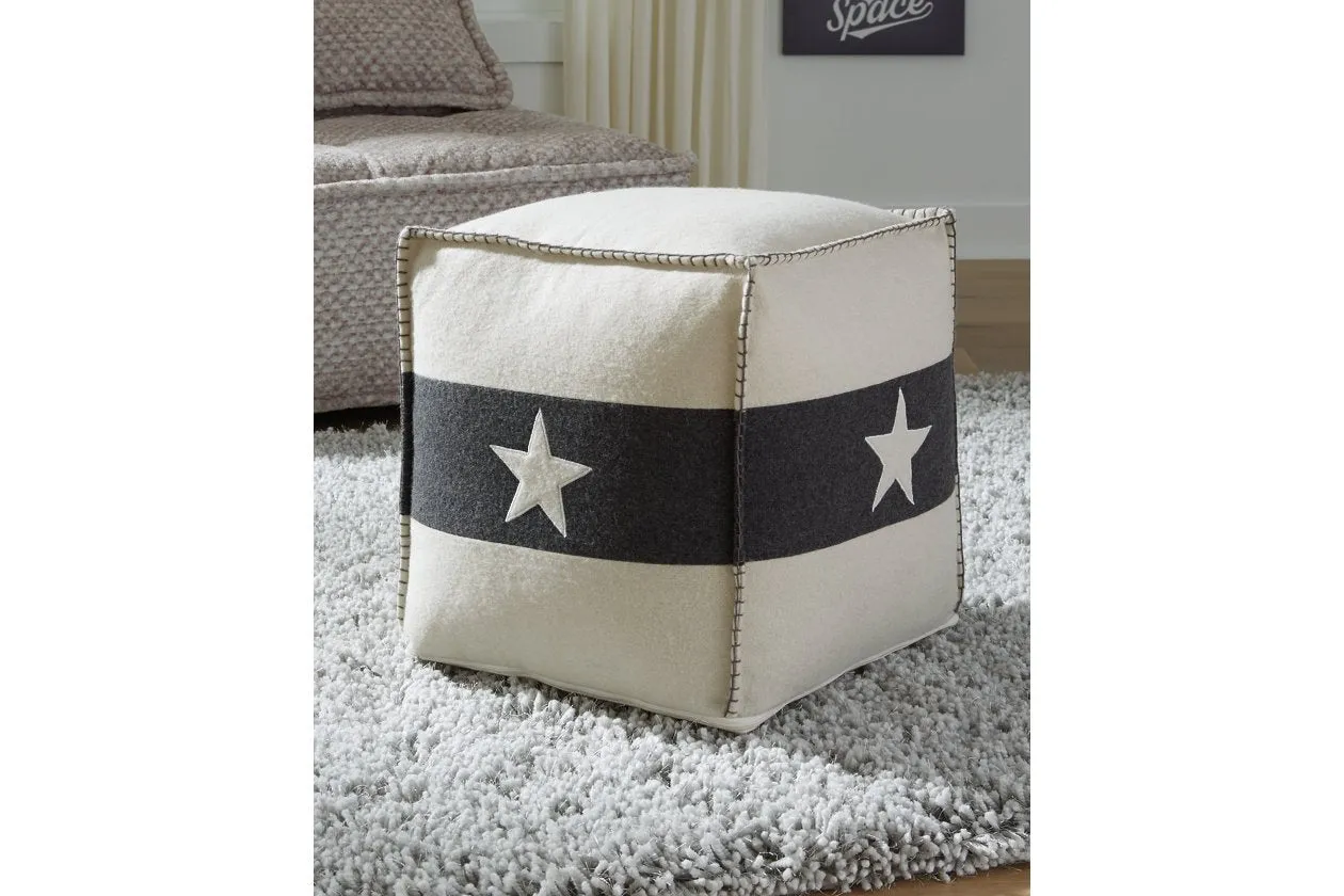 Leonardo White/Black Pouf
