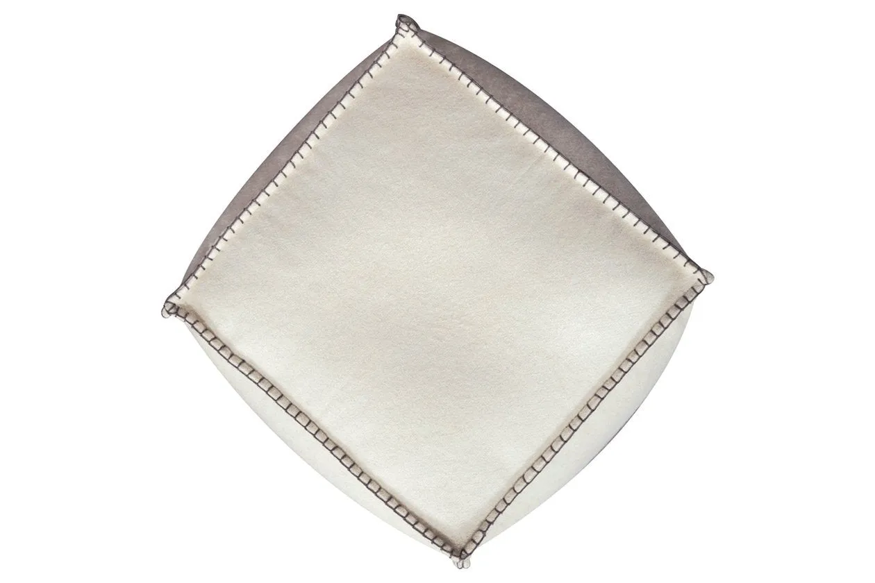 Leonardo White/Black Pouf