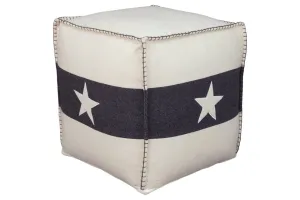 Leonardo White/Black Pouf