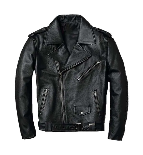 Mens Black Cafe Racer Leather Jacket Quilted Jacket