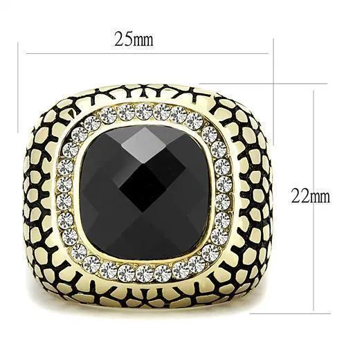 Mens Black Rock Pattern Stainless Steel Synthetic Glass