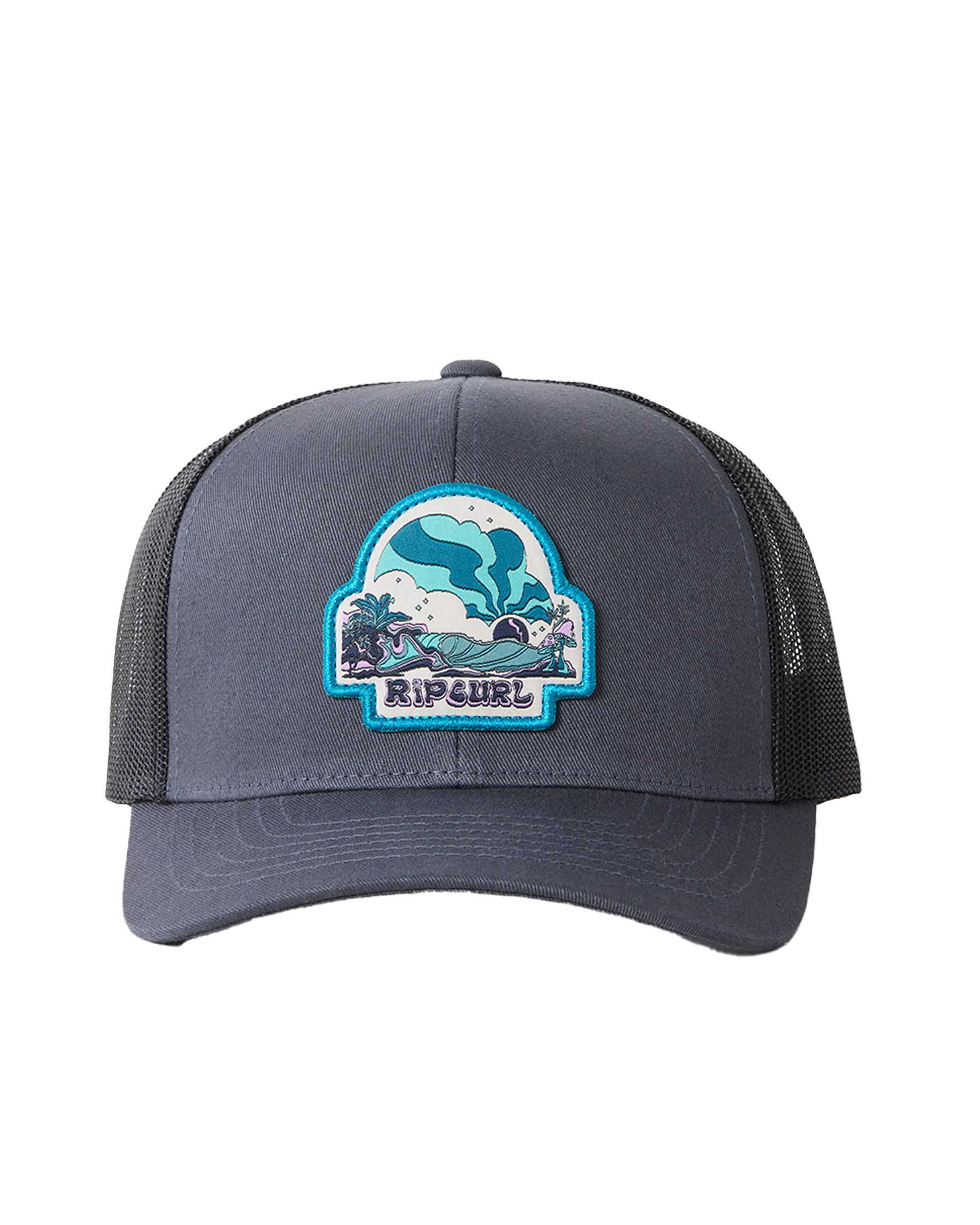 Mens Custom Curve Trucker Cap in Washed Black