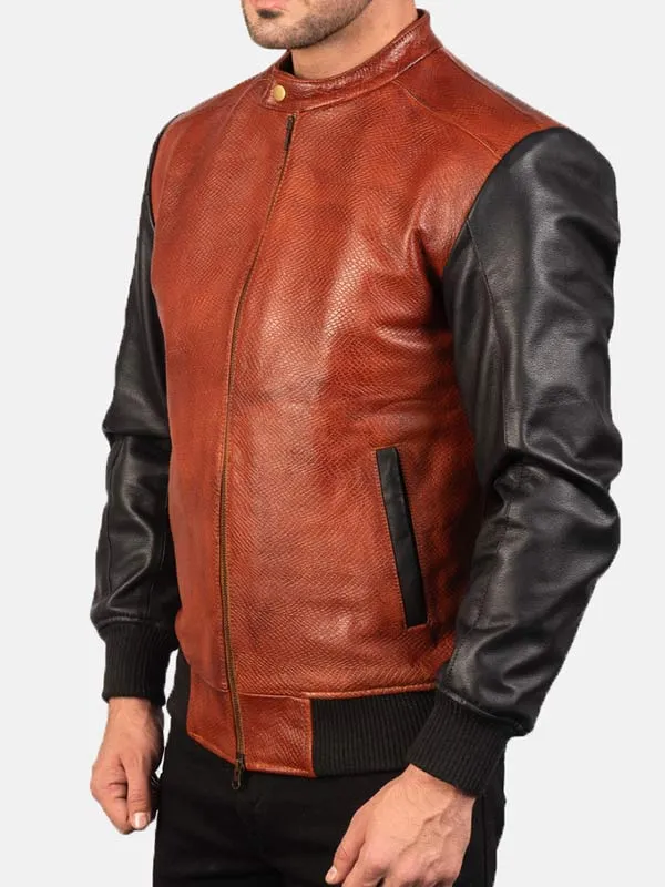 Men's Leather Bomber Jacket