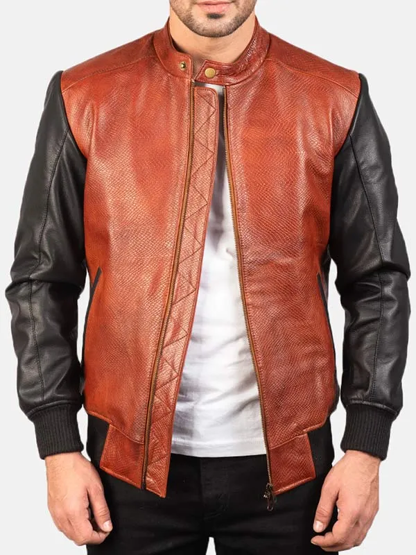 Men's Leather Bomber Jacket