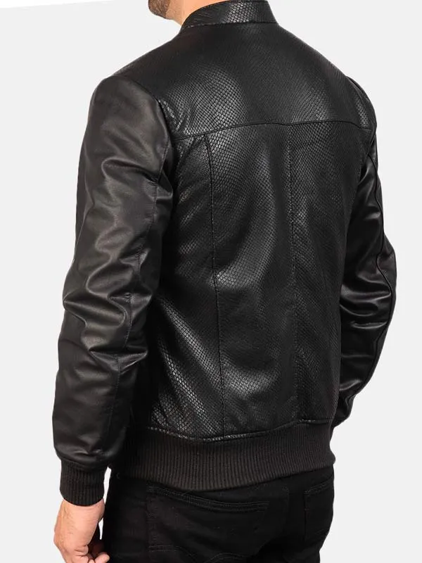 Men's Leather Bomber Jacket
