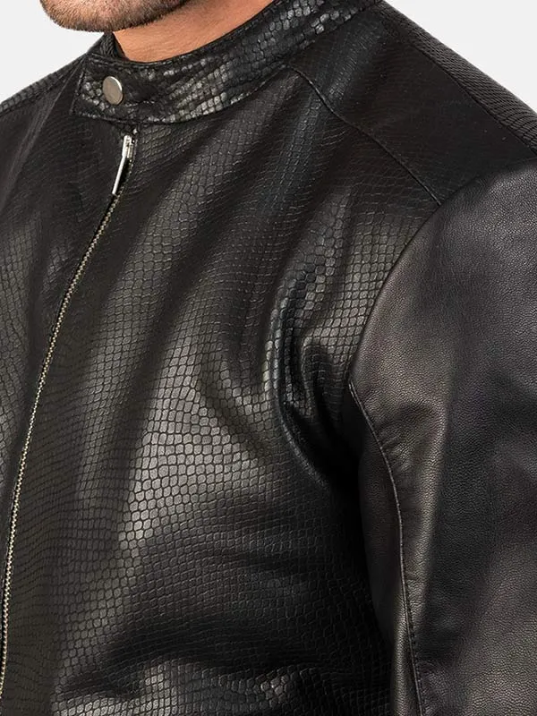 Men's Leather Bomber Jacket