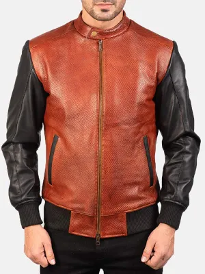 Men's Leather Bomber Jacket