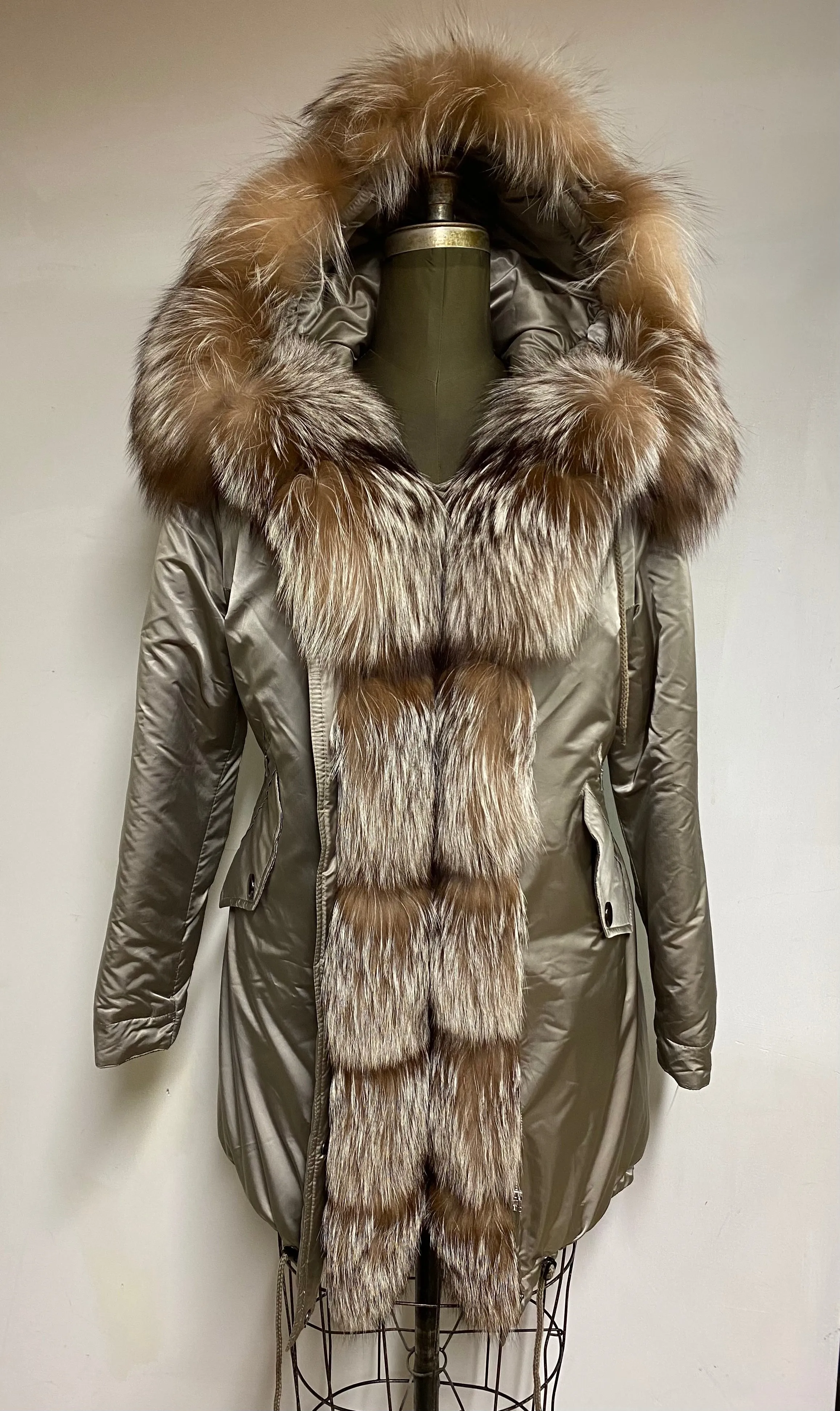 Miriam - Quilted Puffer - Metallic Stone