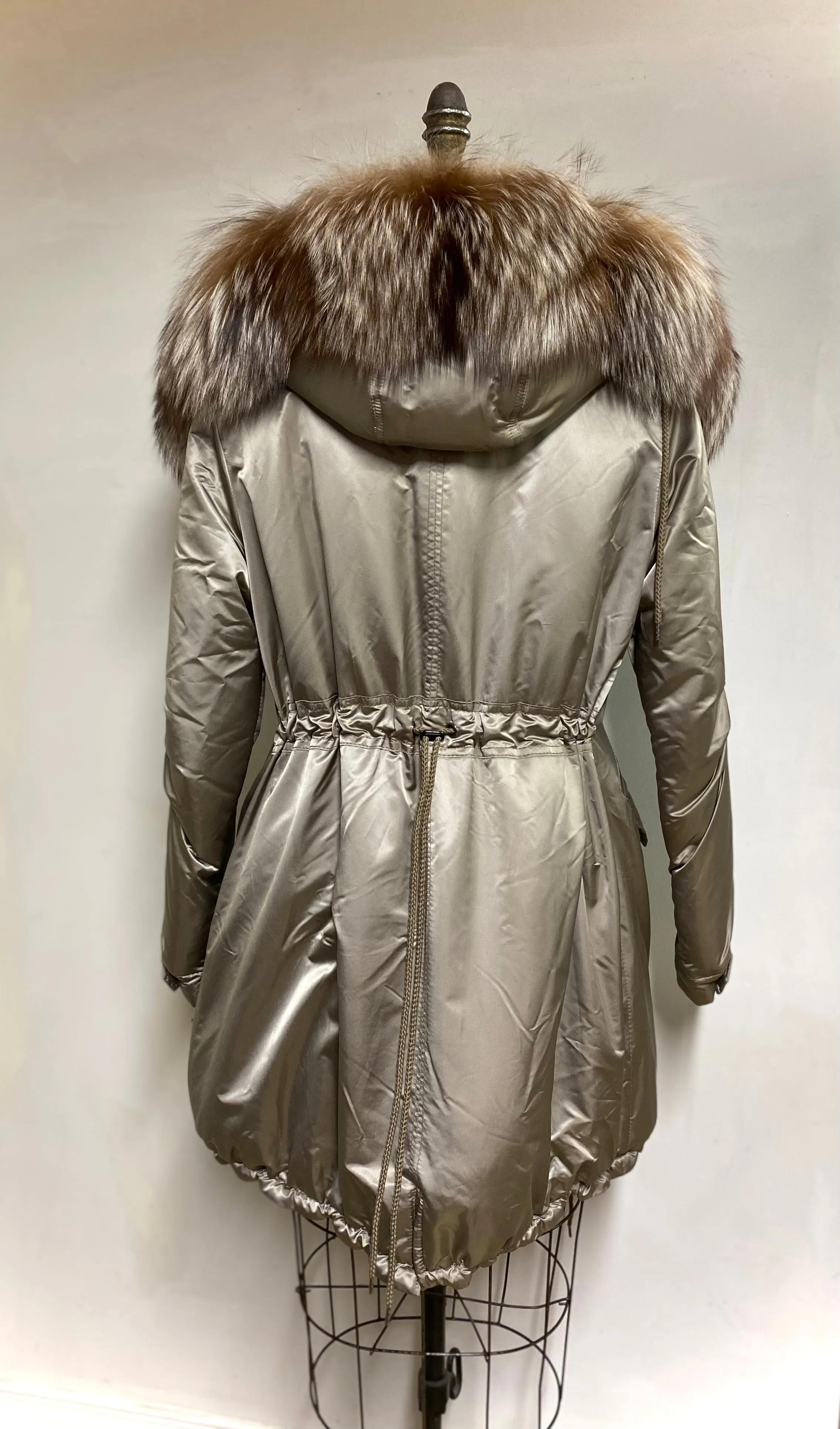 Miriam - Quilted Puffer - Metallic Stone