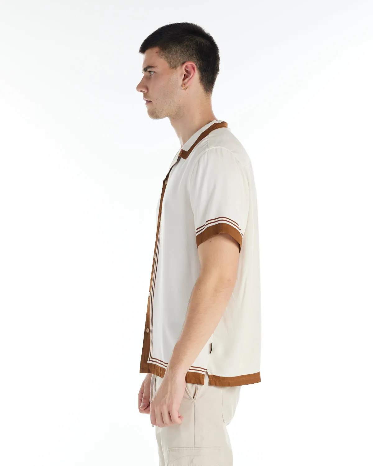 nANA jUDY Mens Lewis Short Sleeve Shirt - Bone