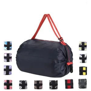 Portable recyclable folding shopping bag