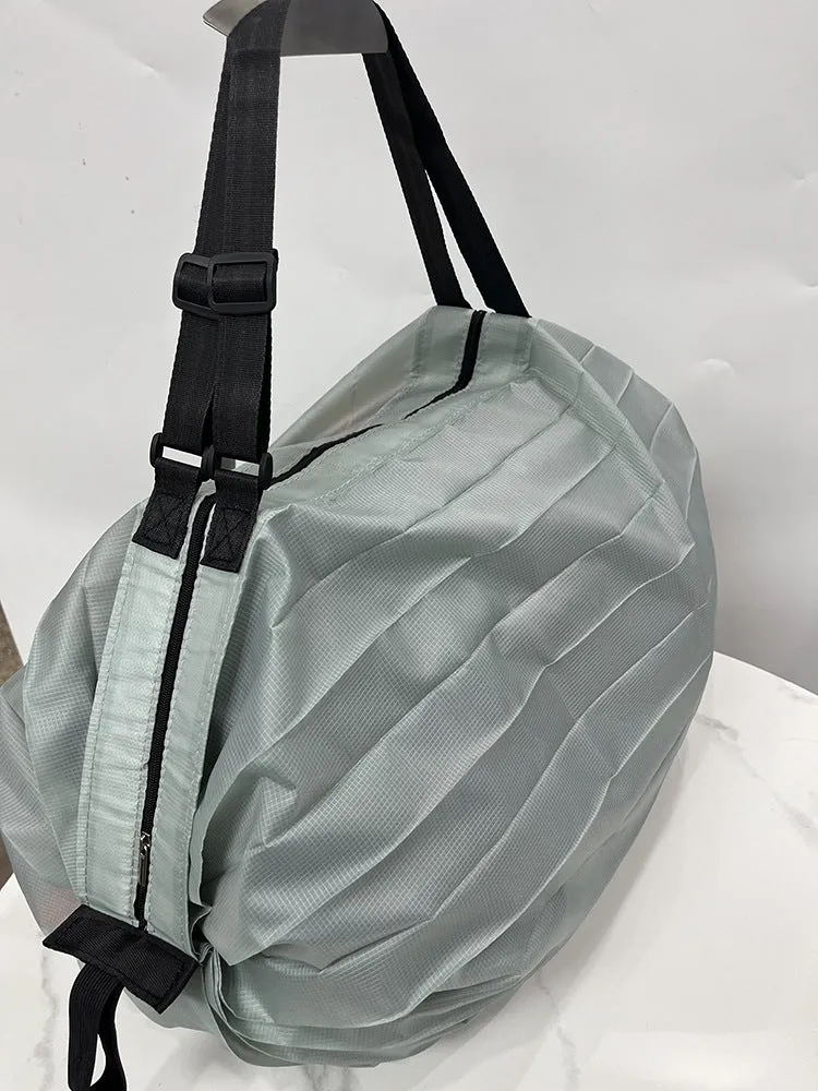 Portable recyclable folding shopping bag